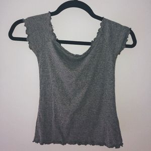 Off the Shoulder Grey Top